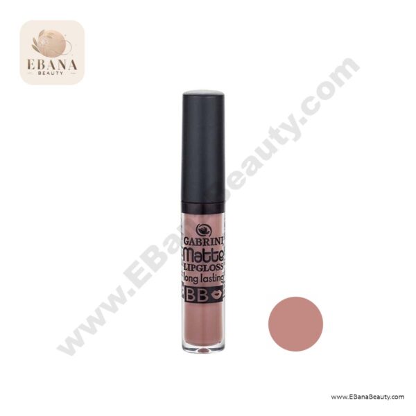 رژلب مایع گابرینی مدل BB شماره 06، با جلوه مات و ماندگار، مناسب برای آرایش‌های حرفه‌ای و روزانه
