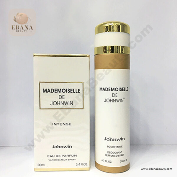 اسپری دئودورانت زنانه Mademoiselle جان وین – 200 میلی‌لیتر – رایحه شیرین و گلی.۳